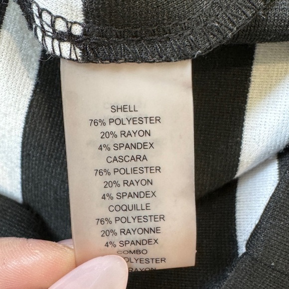 Vince Camuto Black and White Stripe Formal Business Midi Dress (Sz 8) - Picture 8 of 8